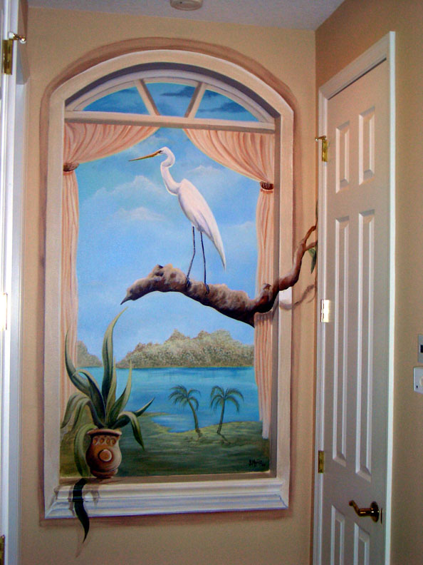 Florida mural white egret B
