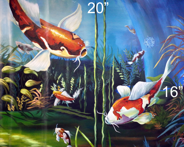 coix painting, acrylic fish painting