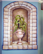 Florida mural trompe loeil planter